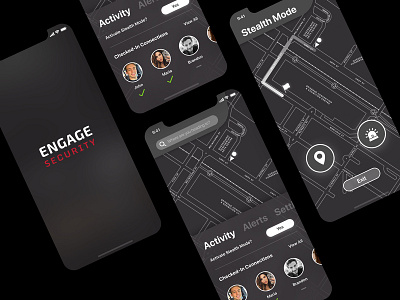 ENGAGE - Security App app design gps icon ios iphone x location security ui visual design