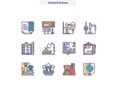 School & Science icon sets.