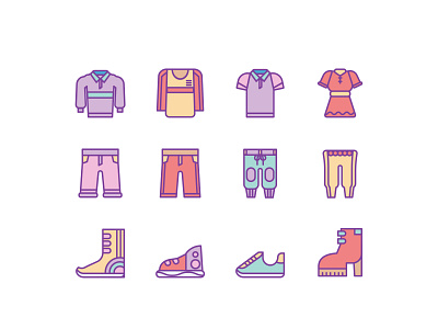 Clothes icon sets.