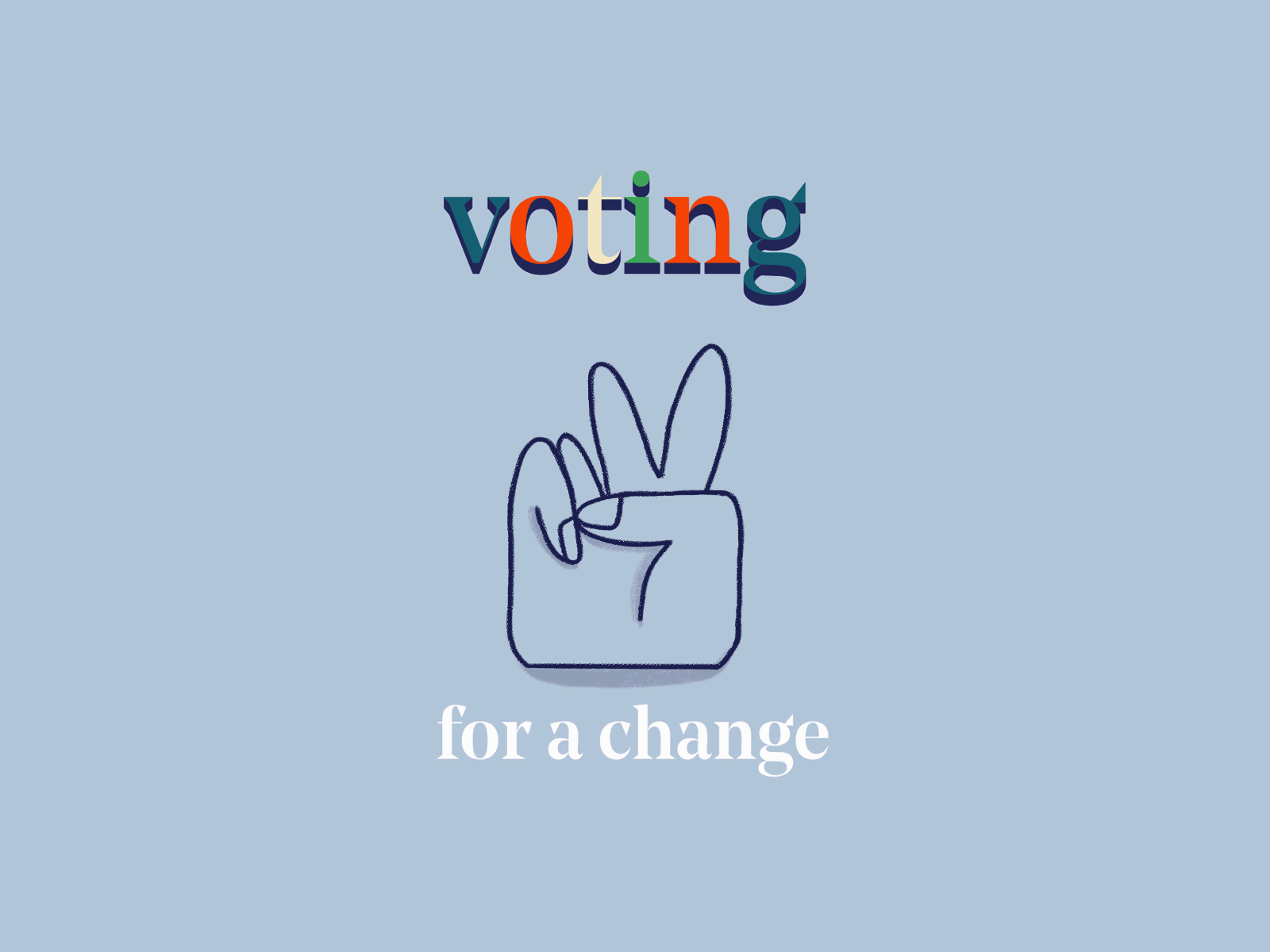 Hoping and Voting design election hope illustration peace peace sign procreate vector illustration vote vote2020
