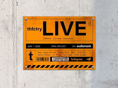 thfctry live with audiomack audiomack construction dc dmv factory industrial local maryland music quarantine typography vector