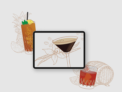 Cocktail Menu Illustrations adobe clean cocktail cocktail menu glass illustration restuarant rustic vector
