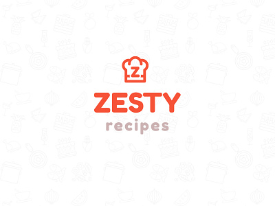 Zesty Recipes Logo branding design chef hat chef logo clean food logo minimal design orange