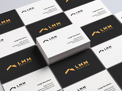 LMM Roofing Business Cards branding business business cards clean design logo roofing small business