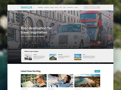 Traveller Blog Landing Page blog clean design landing page travel ux designer web design web designer