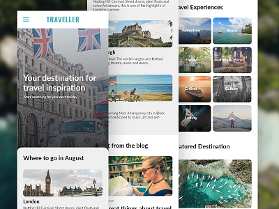 Traveller Blog Mobile Landing Page blog clean design landing page mobile design travel ux designer web design web designer