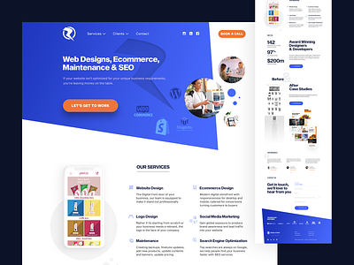 Homepage for web services company homepage magento shopify website design woocommerce