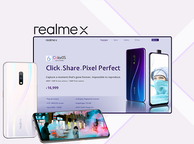 Realme X banner design landingpage mobile ui presentation ui