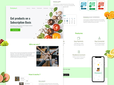 Dailykart Landing page banner design ecommerce groceries home screen homepage design landing page design landingpage ui ui design web design