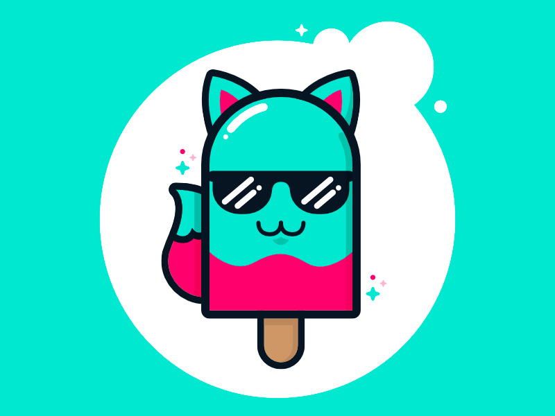 Kitty Ice Cream ice cream icecream cute character cute animal vector vector artwork illustration