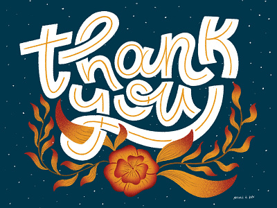 Thank You cute design floral floral art flower flowers hand lettered hand lettering hand lettering art handlettering illustration illustrative lettering lettering lettering art thank you thank you card typography