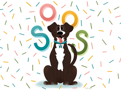 Soos blue cute design dog dog art dog illustration dogs green hand lettered handlettering illustration illustrative lettering lettering art pink pit bull pittie pup soos typography yellow