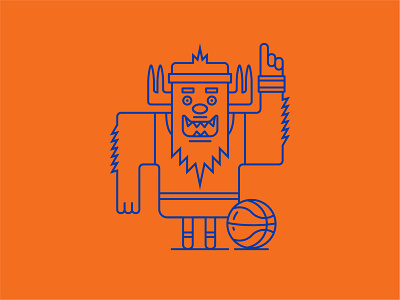 Yeti Basketball Character Illustration