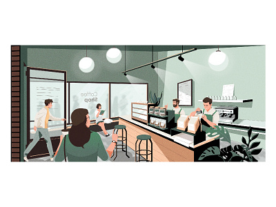 Coffee Shop 2d art design flat flat illustration illustration vector