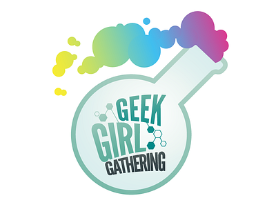 Geek Girl Gathering flask geeky logo potion teal