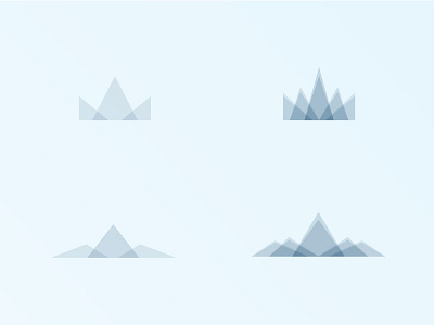 Double Up angles crowns doubled ice blue mountains transparency