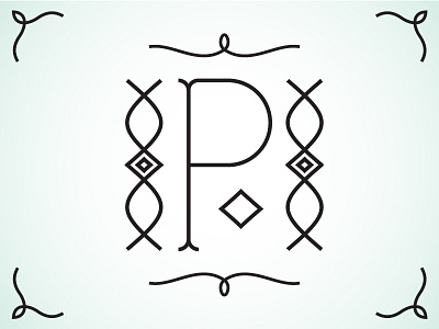 Rejected Ornate P monogram ornate p simple line