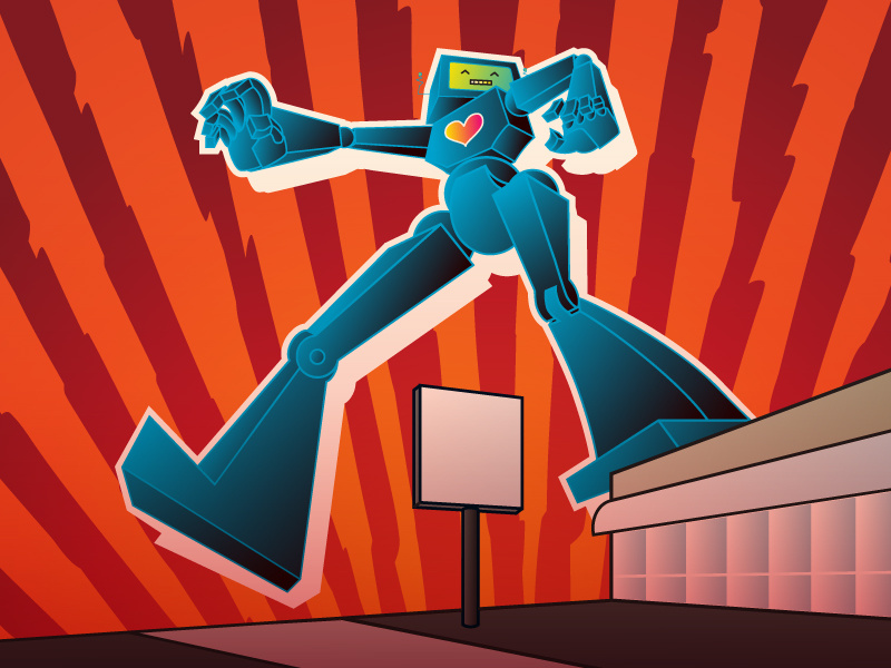 Robot Jazz red blue drawing perspective robot