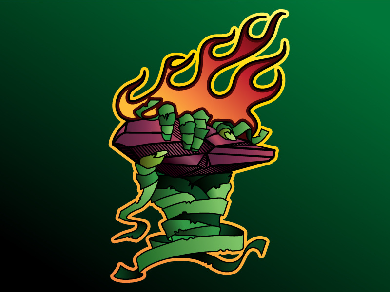 Zombie Hand team logo logo greens. drawing hand zombie