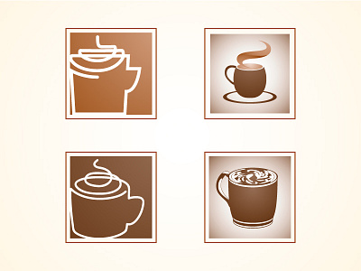 Coffee Icons brown coffee contained icons mocha square