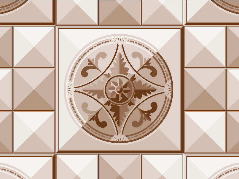 Tin Roof Tiles simplified brown ornamental square stud geometric tin roofing