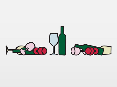 Wine Glasses and Bottles green pink quick drawing red rough drawing wine wine bottle wine glass