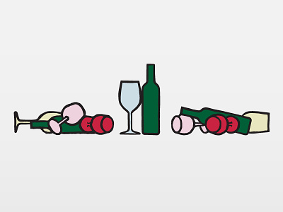 Wine Glasses and Bottles green pink quick drawing red rough drawing wine wine bottle wine glass