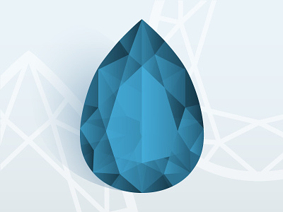 Pear Jewel blue diamond facets gem gemstone jewel pear