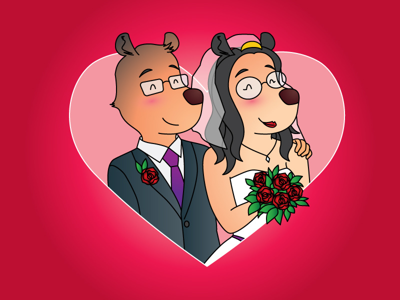 Bears for Karen quick cartoon cute couple bears wedding newlywed