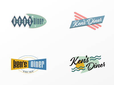 Rejected Ken's Diner logo 50s 50s diner diner greasy spoon identity identity branding logo rejected rejected logo restaurant retro design
