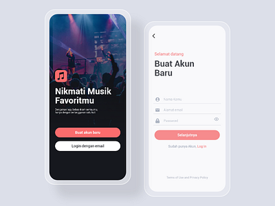 Login Music Player Concept - UI Mobile app design illustration mobile mobile app design ui ui design ux
