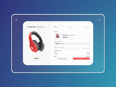 Shopping Cart Page audio beat branding checkout checkout page credit cart daily ui daily ui challenge design figma graphic design headphone music ui ui design webpage