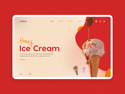 Ice Cream Landing Page cream creamy daily ui daily ui challenge delightful design donut donuts figma graphic design honey ice ice cream landing page ui ui challenge ui designer ui designer india waffers web page