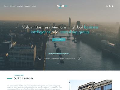 Landing page for the company website