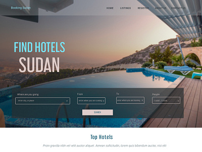 Booking Sudan home page adobeillustator branding dailyui design ui ux web