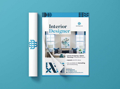 David spencer interior design (Flyer design) brandidentitydesign branding design illustration minimal patterndesign printdesign typography vector