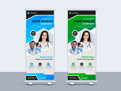 Doctor Roll Up Banner banner banner design branding business banner corporate banner creative design design doctor banner doctor banner design flat graphic design illustration motion banner roll up roll up banner social banner vector web banner