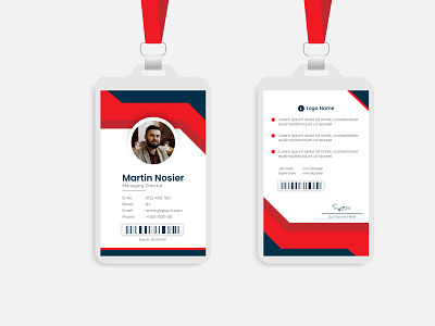 Office Red Business Id Card Design