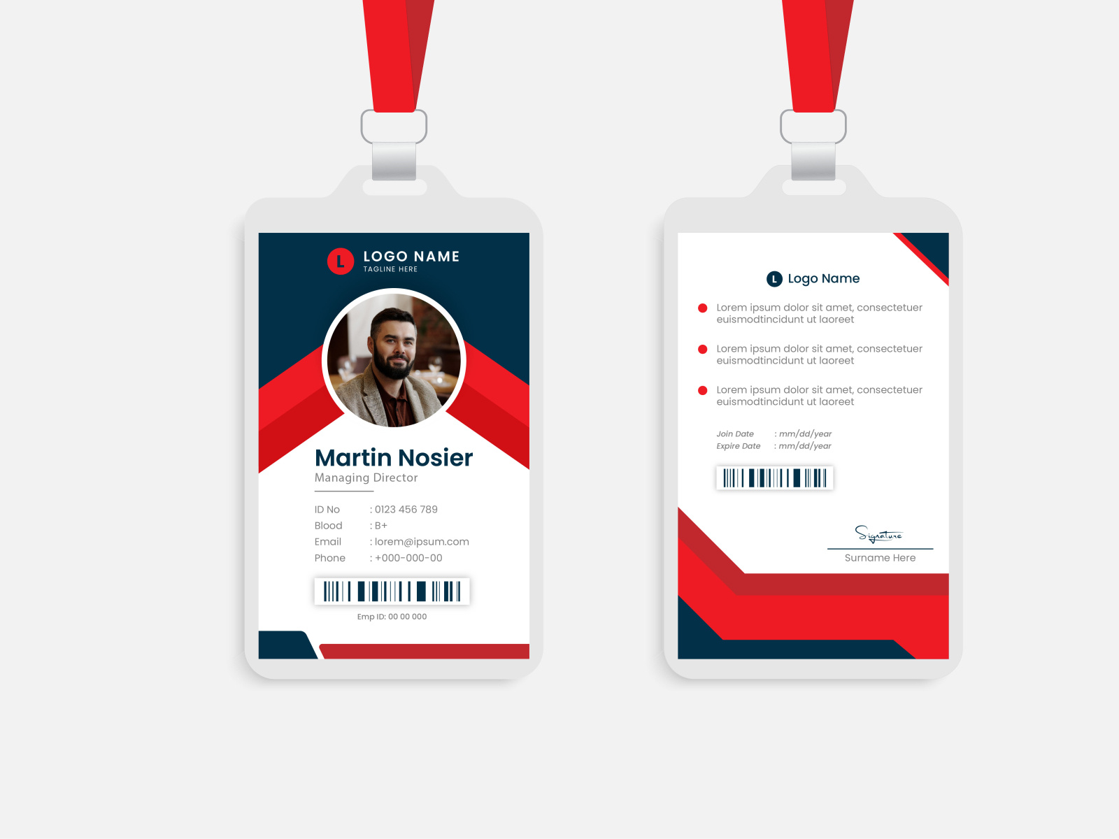 Office Red Business Id Card Design by Md Jewel Rana on Dribbble