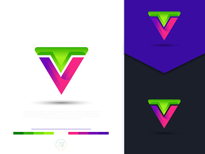 Modern VT letter logo