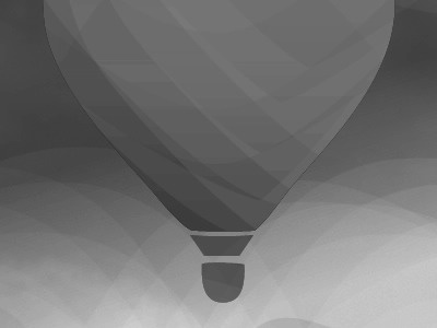 Hot air grayscale hot air balloon illustration