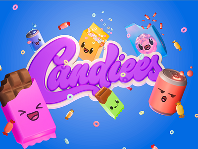 Candiees - Key visual 3d brand branding characters cute illustrations key visual logo