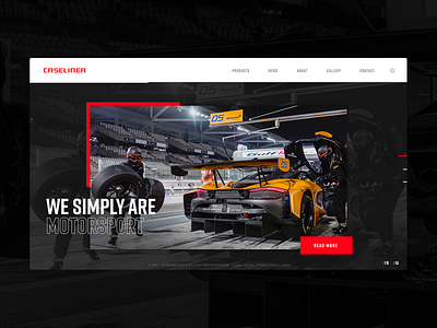 Caseliner Home Page car cars caseliner dark equipment motorsport motorsports ui web web design website