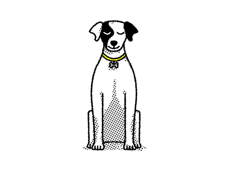 Loca foxterrier dog halftone illustration