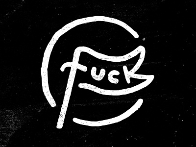 Fuck Flag black flag fuck logo type white