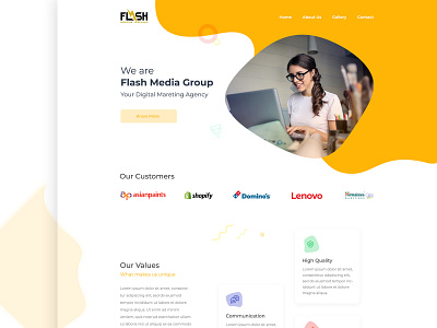 Flash Landing Page Design brand clean design illustration lettering ui ux vector web