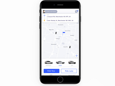 Passenger Dashboard car car pooling map taxi app ui ux