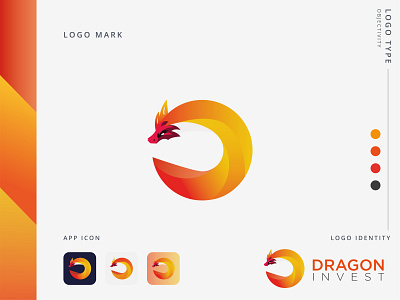 Dragon invest logo design brand identity d letter logo dragon dragon logo drawing flat logo illustration invest logo letter logo logo collection logo folio mascot logo minimal minimalist logo modern logo professional logo simple logo versatile logo