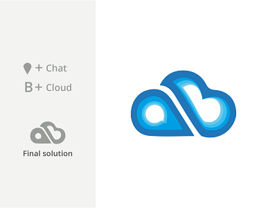 ab cloud chat logo design abstract brand design brand identity branding business chat cloud colorful gradient illustration letter location logo logo mark logotype minimal modern pin professional simple