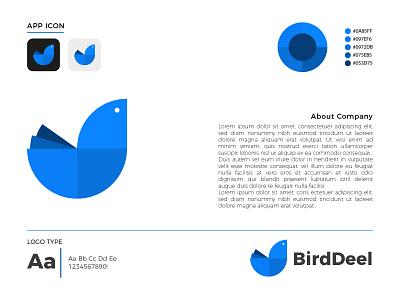 D letter and bird logo abstract app bird brand identity branding business colorful d letter gradient iconic illustration logo mark logotype minimal mobile app modern print professional simple versatile